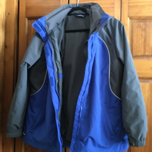 Lands End 3 in 1 Squall Jacket L Blue Gray - Picture 1 of 5